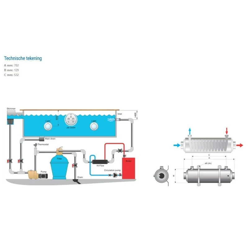Pahlen Warmtewisselaar Hi-Flow -horizontaal 75 KW 4 Pahlen Warmtewisselaar Hi-Flow -horizontaal 75 KW - Afbeelding 2